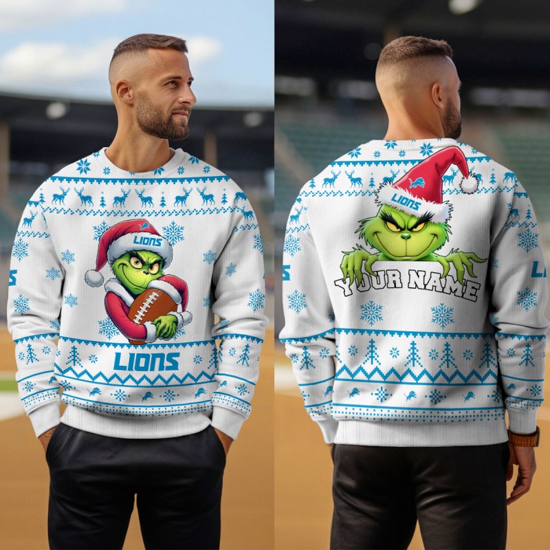 Detroit Lions Ugly Christmas Sweater Outdoor 4
