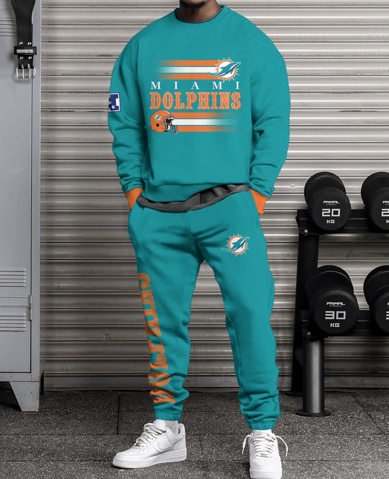 Miami Dolphins Combo 3D Sweatsuit and Sweatpants