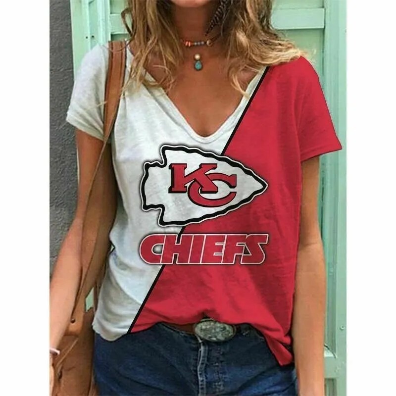 Kansas City Chiefs V-neck Women T-shirt