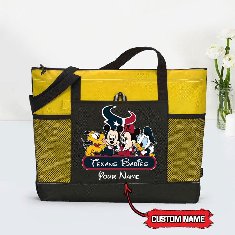 Houston Texans Personalized Babies Tote Bag - Yellow