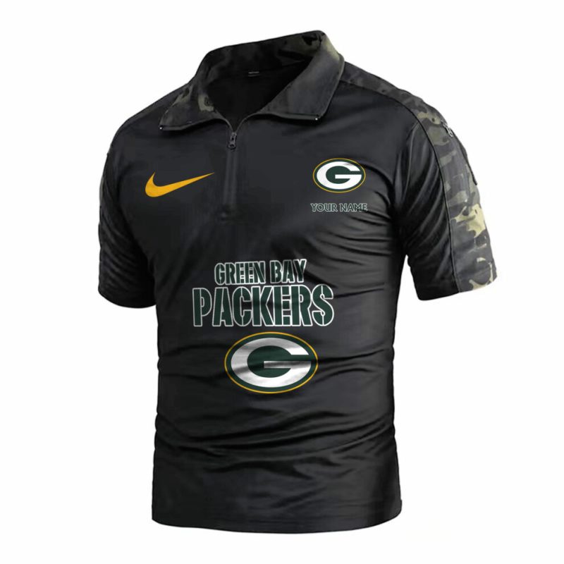 Green Bay Packers Army Polo Shirt Side View