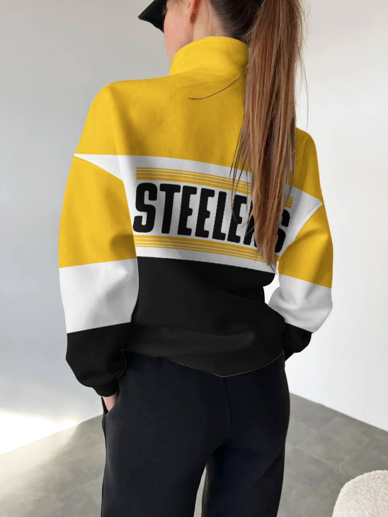 Pittsburgh Steelers Colorful Stand Collar Sweatshirt