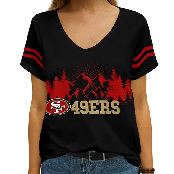 San Francisco 49ers V-neck Women T-shirt