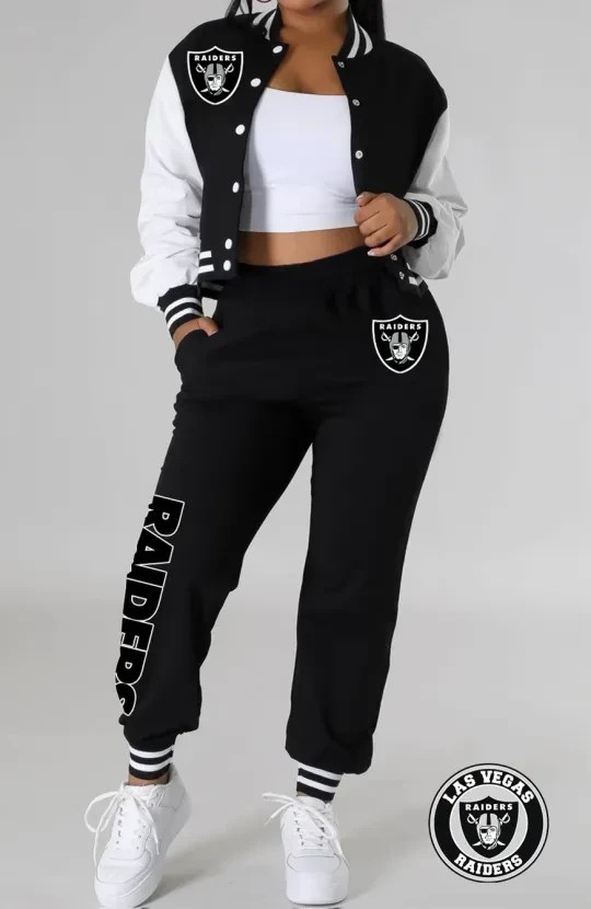 Las Vegas Raiders Women's Varsity Jacket Tracksuit