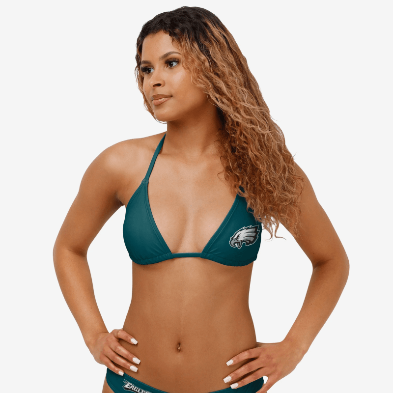 Philadelphia Eagles Women's Solid Logo Bikini Image 1