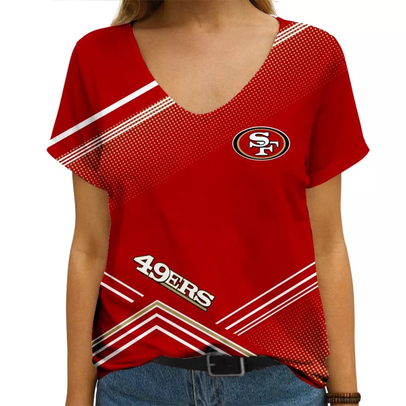 San Francisco 49ers V-neck Women T-shirt