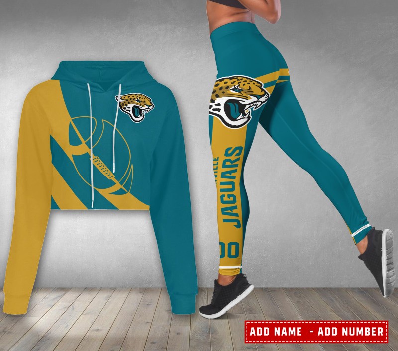 Jacksonville Jaguars Personalized Combo Croptop Hoodie and Leggings