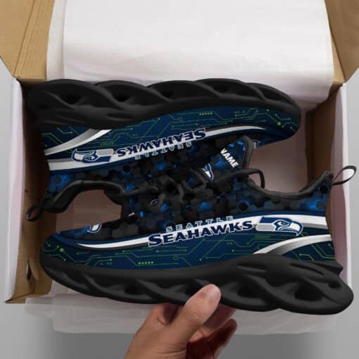 Seattle Seahawks Personalized Yezy Running Sneakers