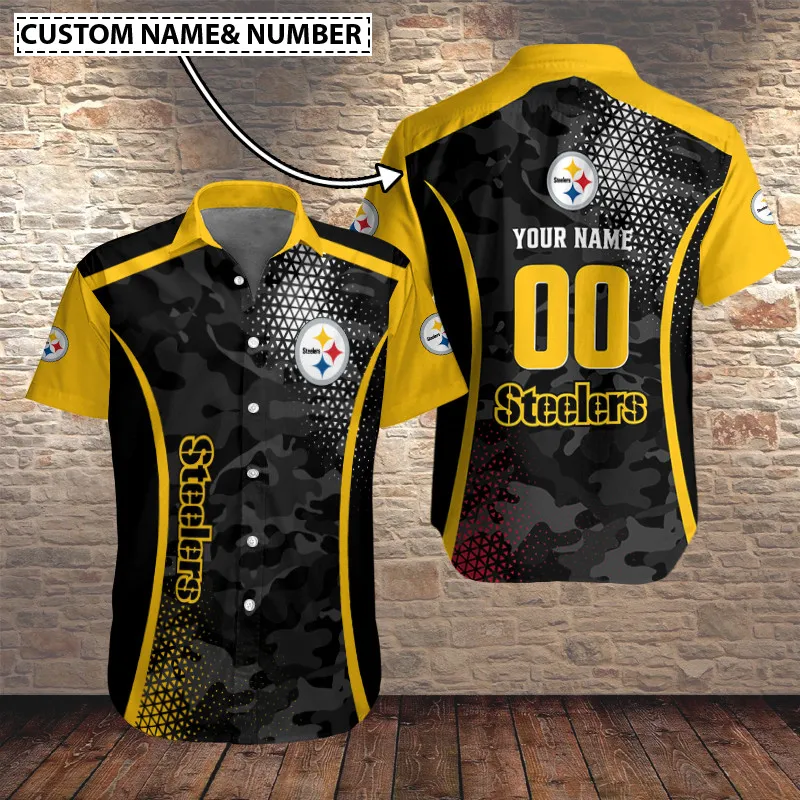 Pittsburgh Steelers Personalized Button Shirt Sizing Chart