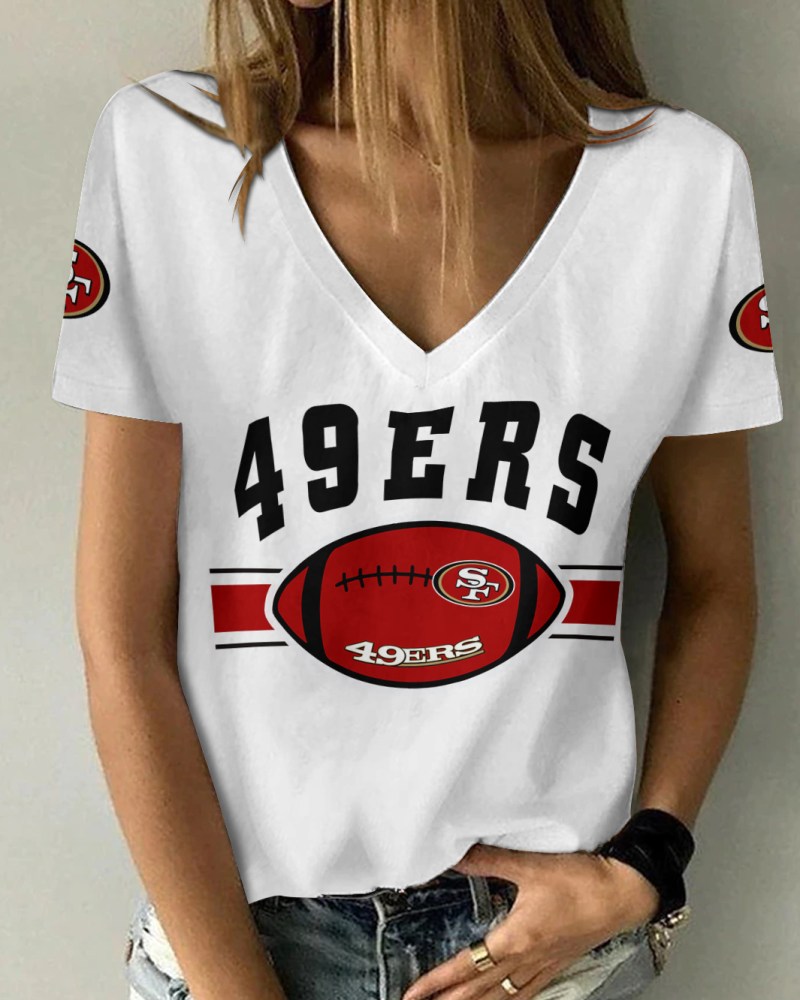 San Francisco 49ers Personalized V-neck T-shirt