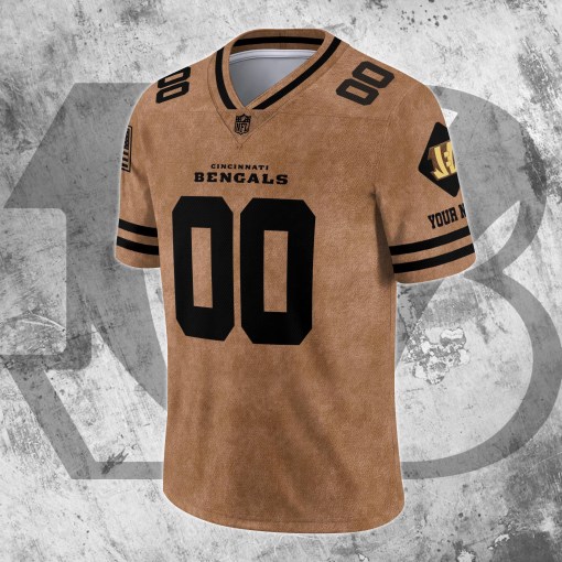 Cincinnati Bengals Personalized V-neck Football Jersey - Back View