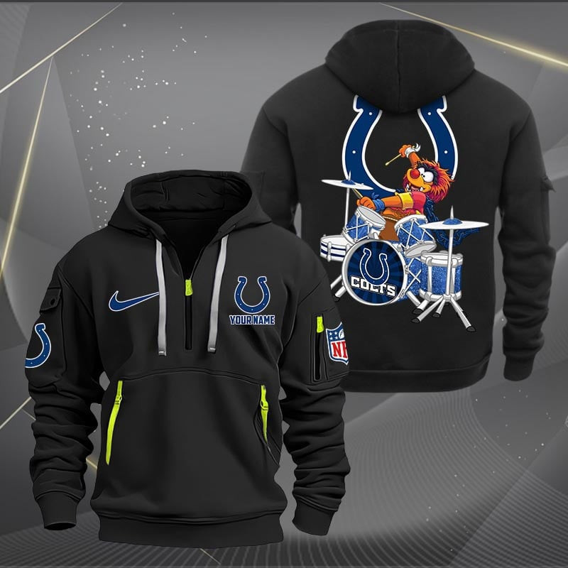 Indianapolis Colts Premium Personalized Quarter Zip Hoodie