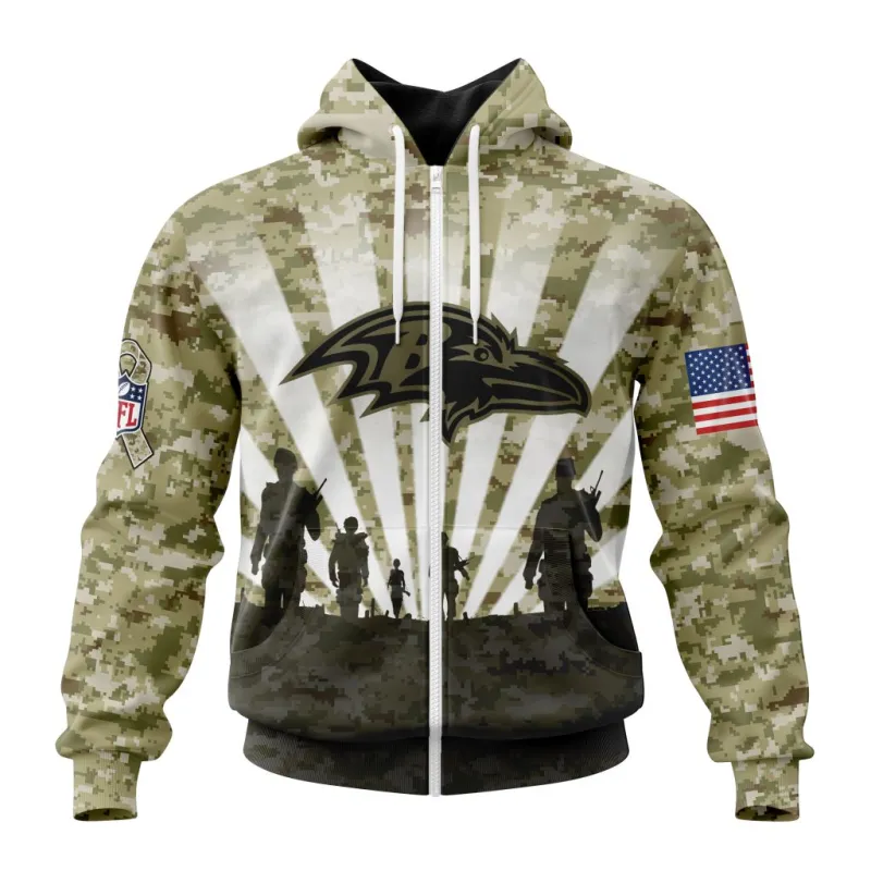 Baltimore Ravens Zip Hoodie Front