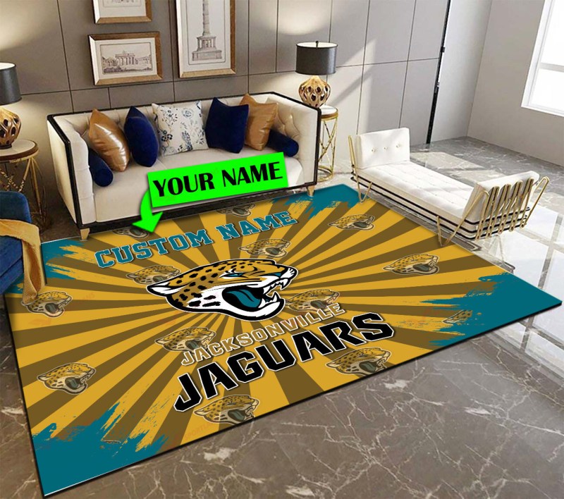 Jacksonville Jaguars Personalized Premium Rectangle Rug