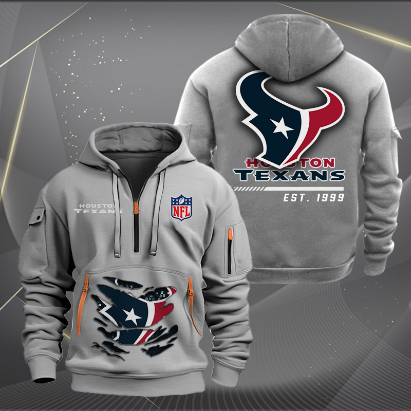 Houston Texans Personalized Quarter Zip Hoodie