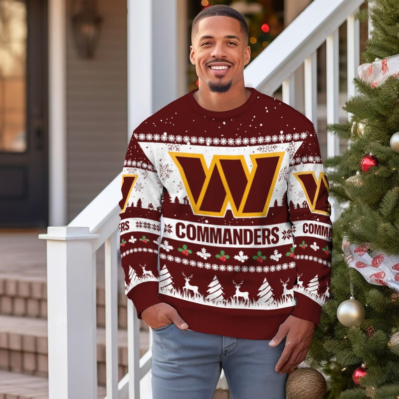 Washington Commanders Ugly Christmas Sweater Outdoor