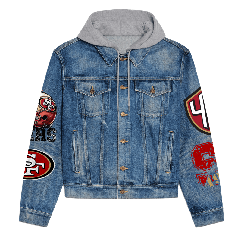 San Francisco 49ers Hooded Denim Jacket View 4