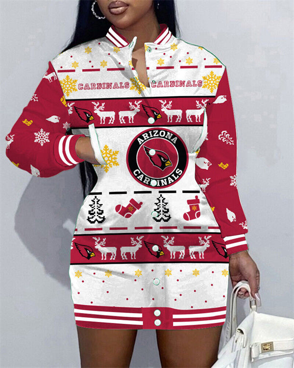 Arizona Cardinals Button Down Jacket Dress