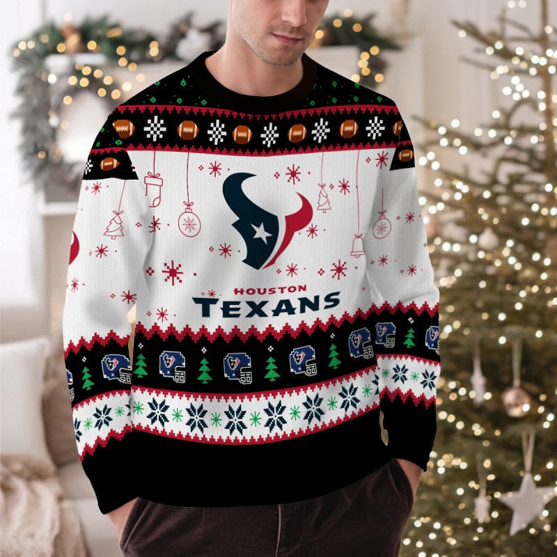 Houston Texans Ugly Christmas Sweater Outdoor