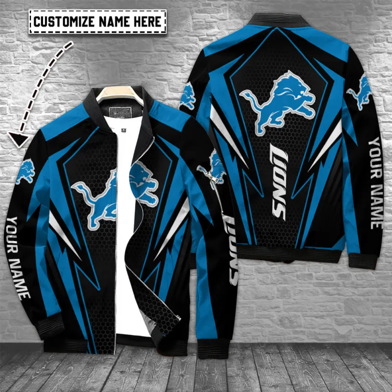 Detroit Lions Personalized Bomber Jacket