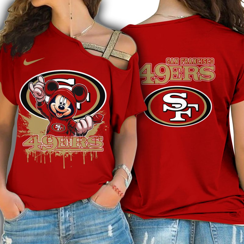 San Francisco 49ers One Shoulder Shirt Front