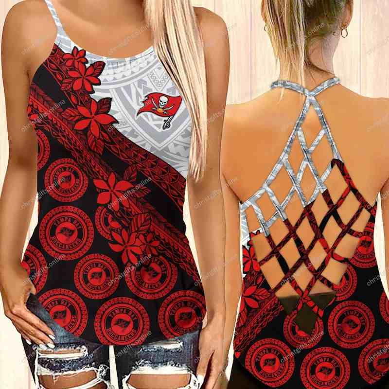 Tampa Bay Buccaneers NFL Cross Tank Top Polynesian