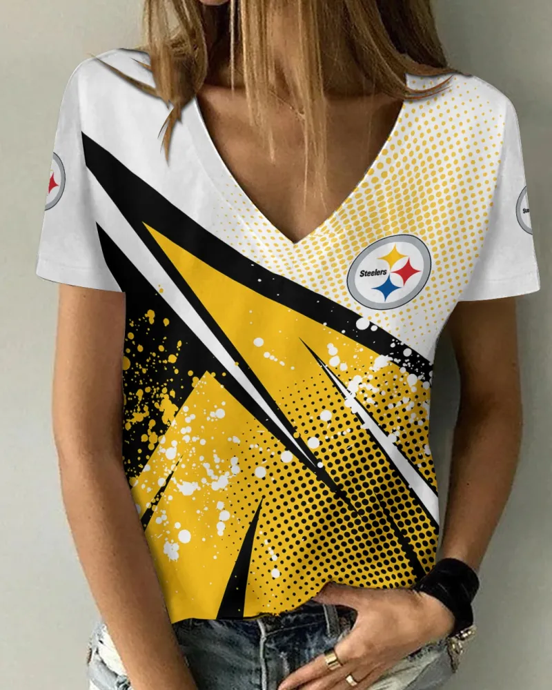 Pittsburgh Steelers V-neck Women T-shirt