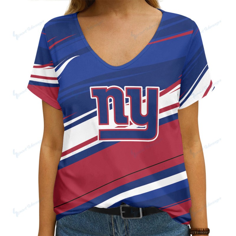 New York Giants Summer V-neck T-shirt