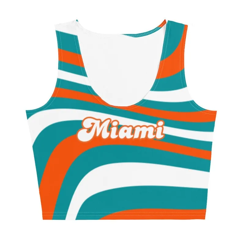 Miami Dolphins Swirl Print Crop Top - Image 2