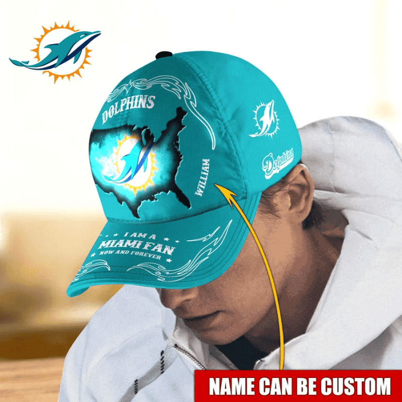 Miami Dolphins Custom Name Cap