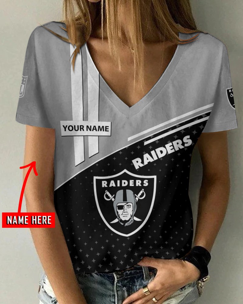 Las Vegas Raiders Personalized V-neck T-shirt Image 1