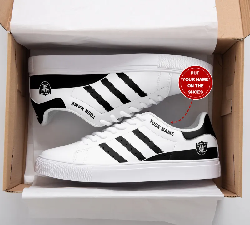 Las Vegas Raiders Custom Sneakers Side View