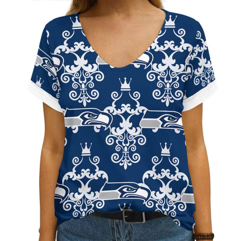 Seattle Seahawks Summer V-neck T-shirt
