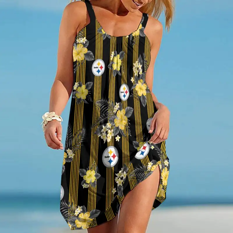Pittsburgh Steelers Beach Dress - Front View
