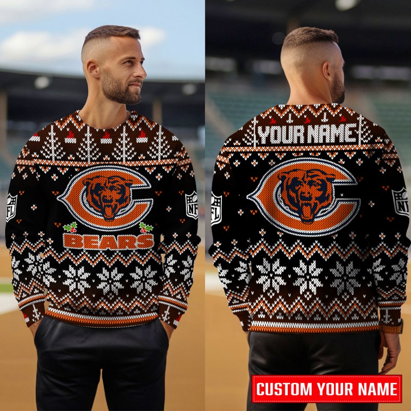 Chicago Bears Ugly Christmas Sweater Outdoor 4