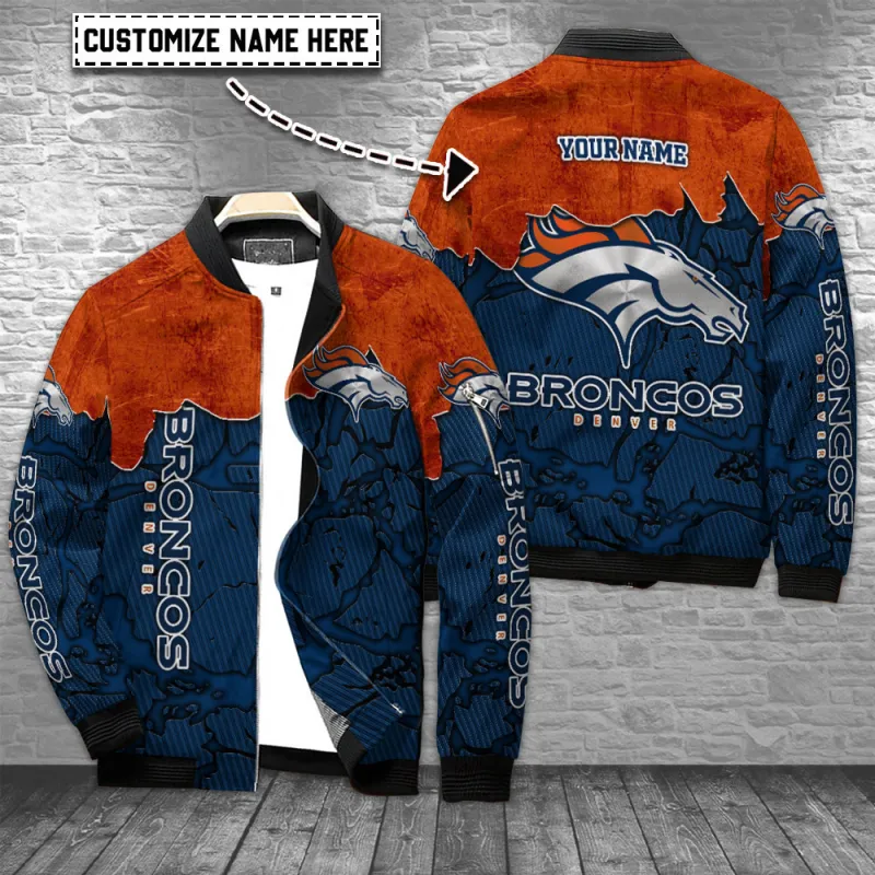 Denver Broncos Personalized Bomber Jacket Front