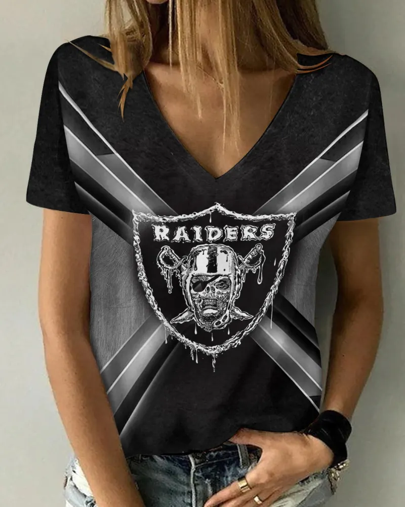 Las Vegas Raiders V-neck Women T-shirt