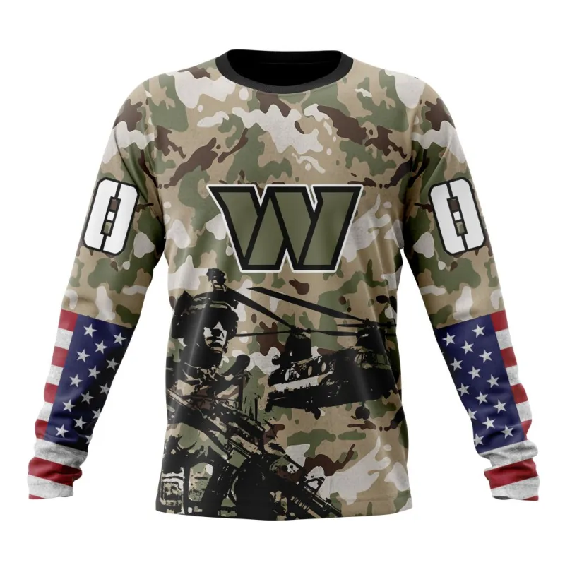 Washington Commanders long sleeve front view