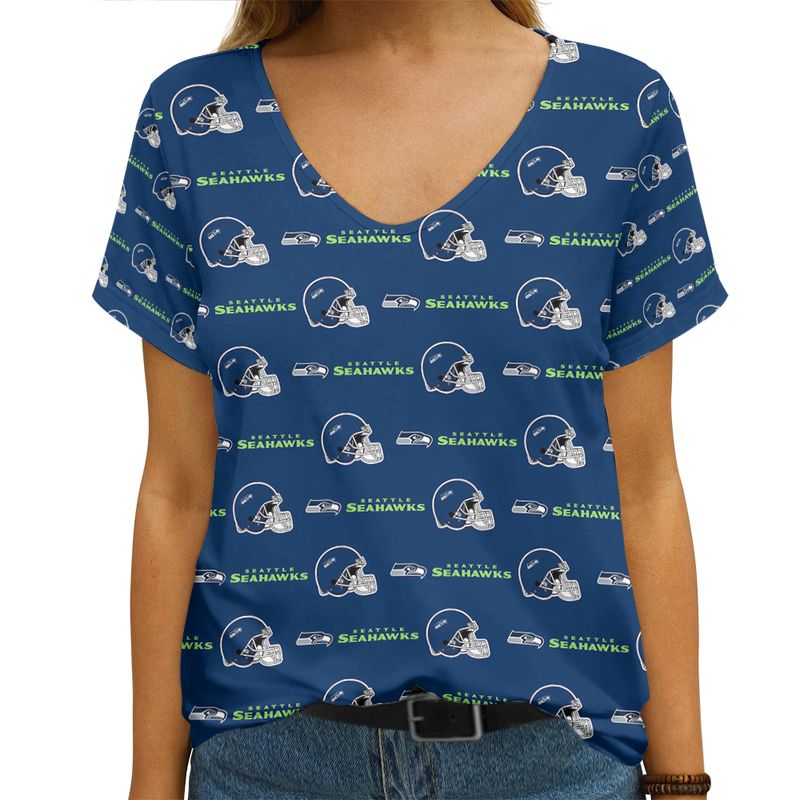 Seattle Seahawks Women's V-neck T-shirt