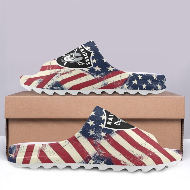 Las Vegas Raiders Yeezy Slippers Back View