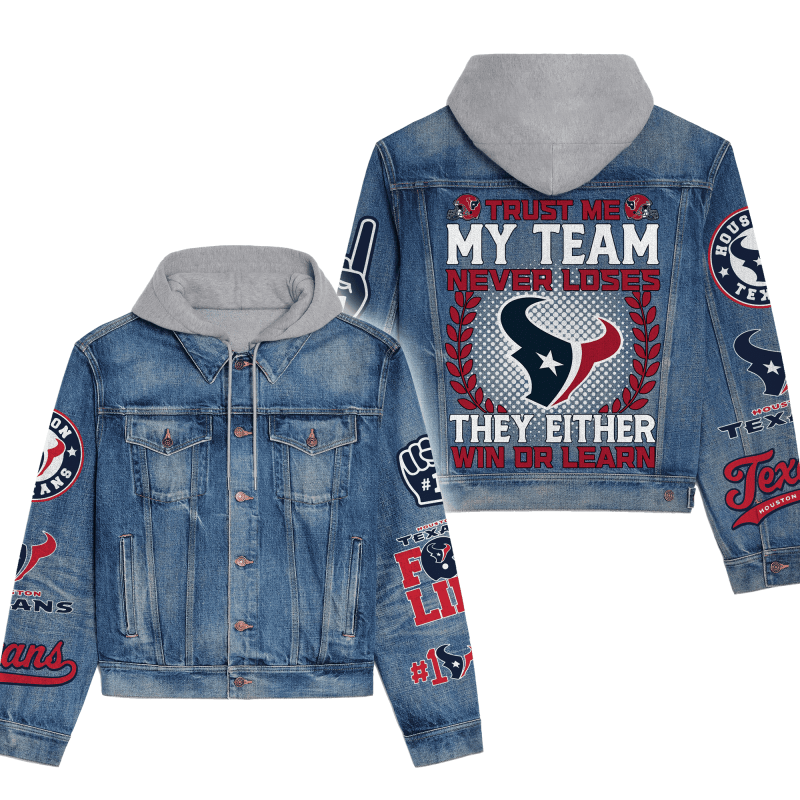 Houston Texans Premium Hooded Denim Jacket