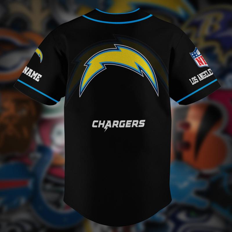 Los Angeles Chargers Baseball Shirt Back View