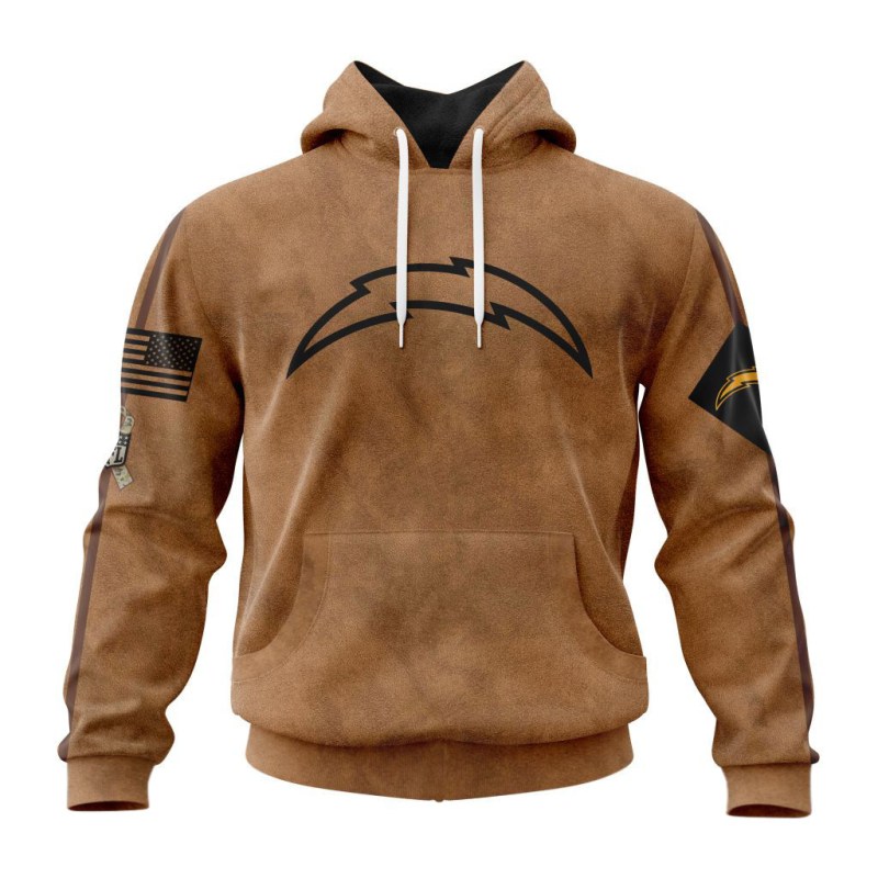 Los Angeles Chargers Personalized Salute To Service Club Hoodie