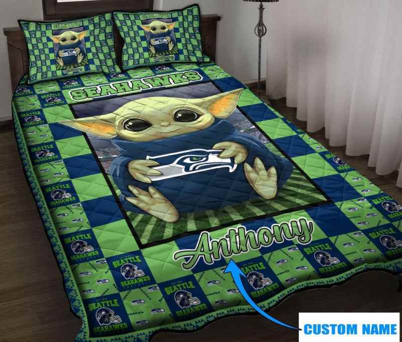Seattle Seahawks Personalized Quilt Set