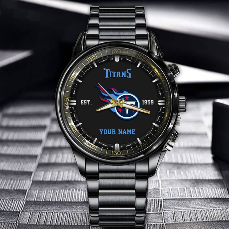 Tennessee Titans Black Fashion Watch side view