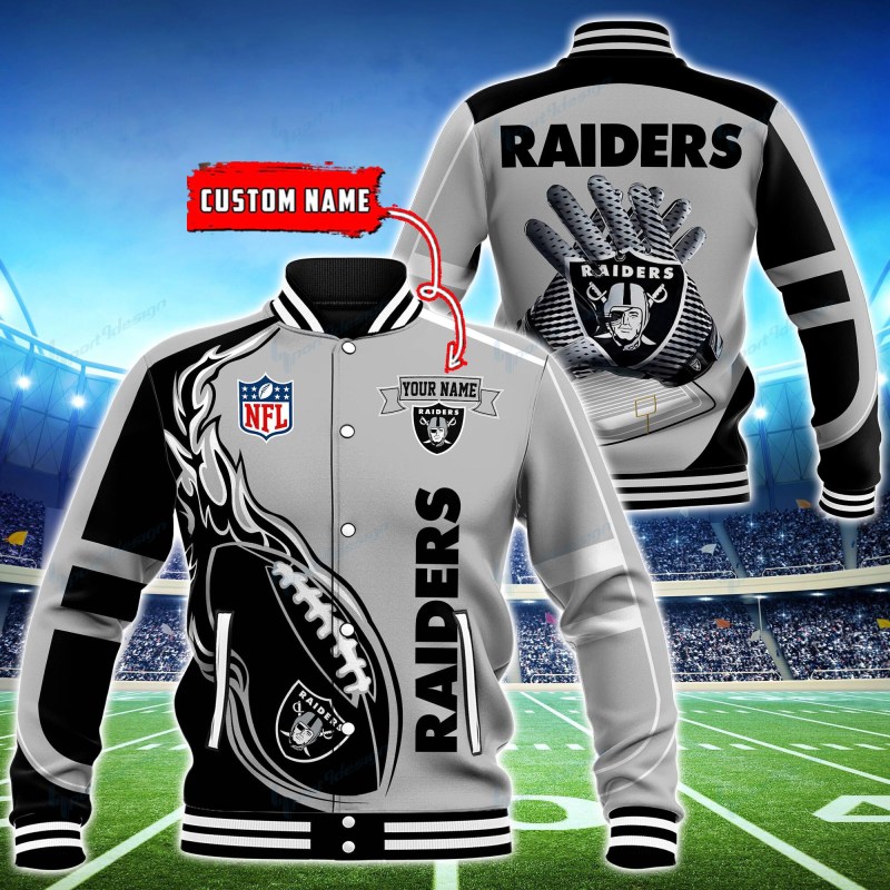 Las Vegas Raiders Personalized Baseball Jacket