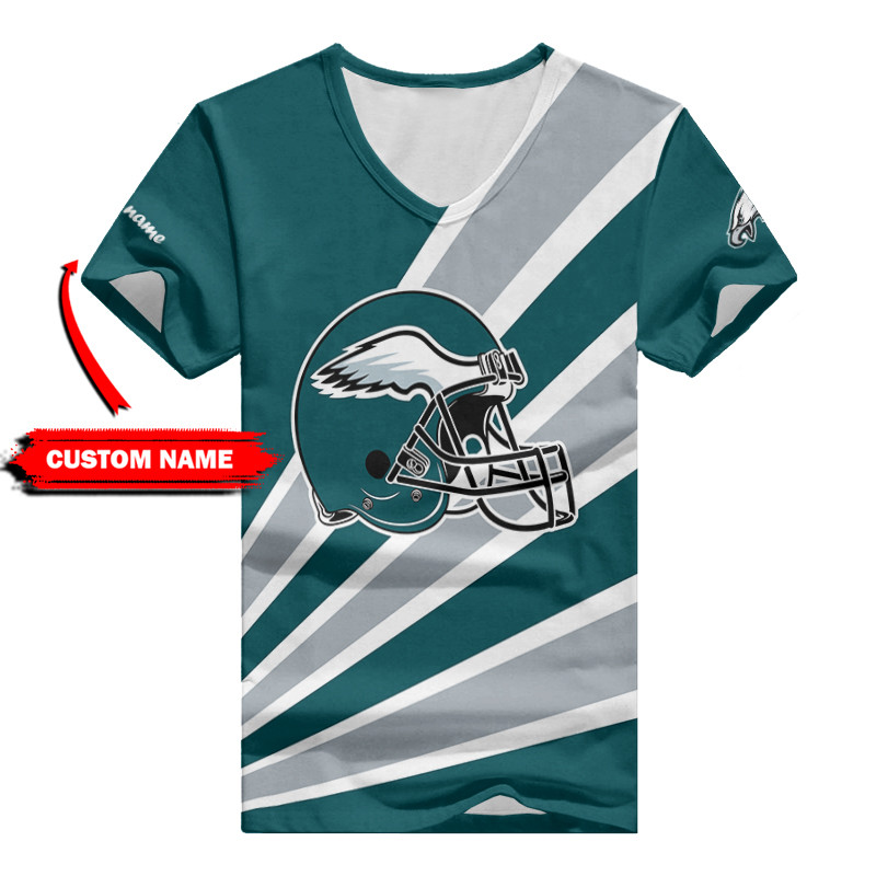 Philadelphia Eagles Summer V-neck Women T-shirt