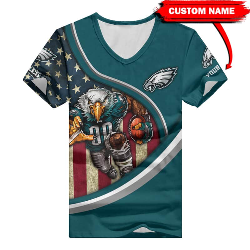 Front view of Philadelphia Eagles V-neck T-shirt