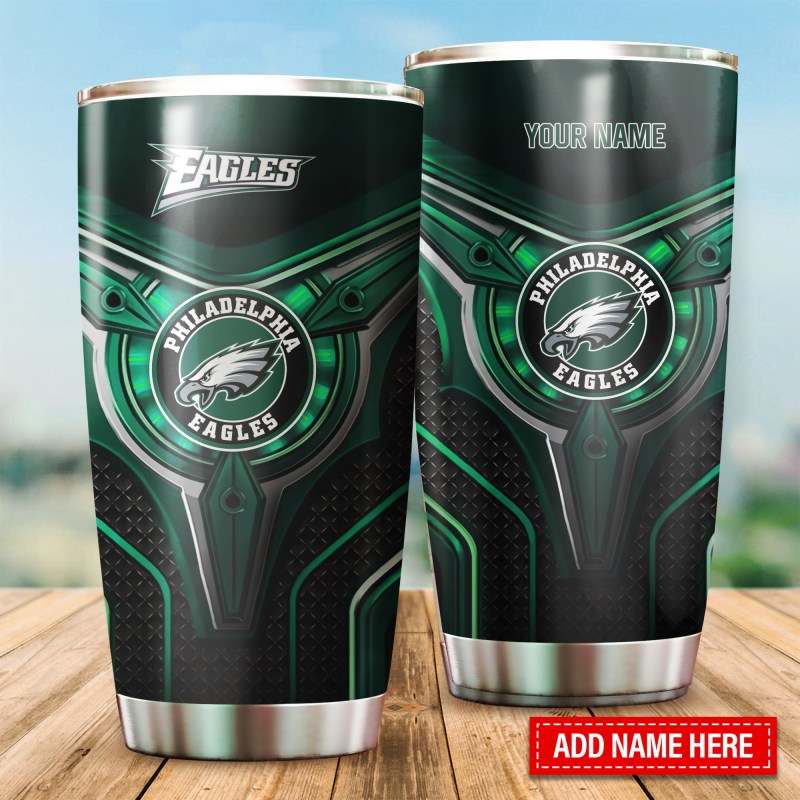 Philadelphia Eagles Personalized Tumbler Front View