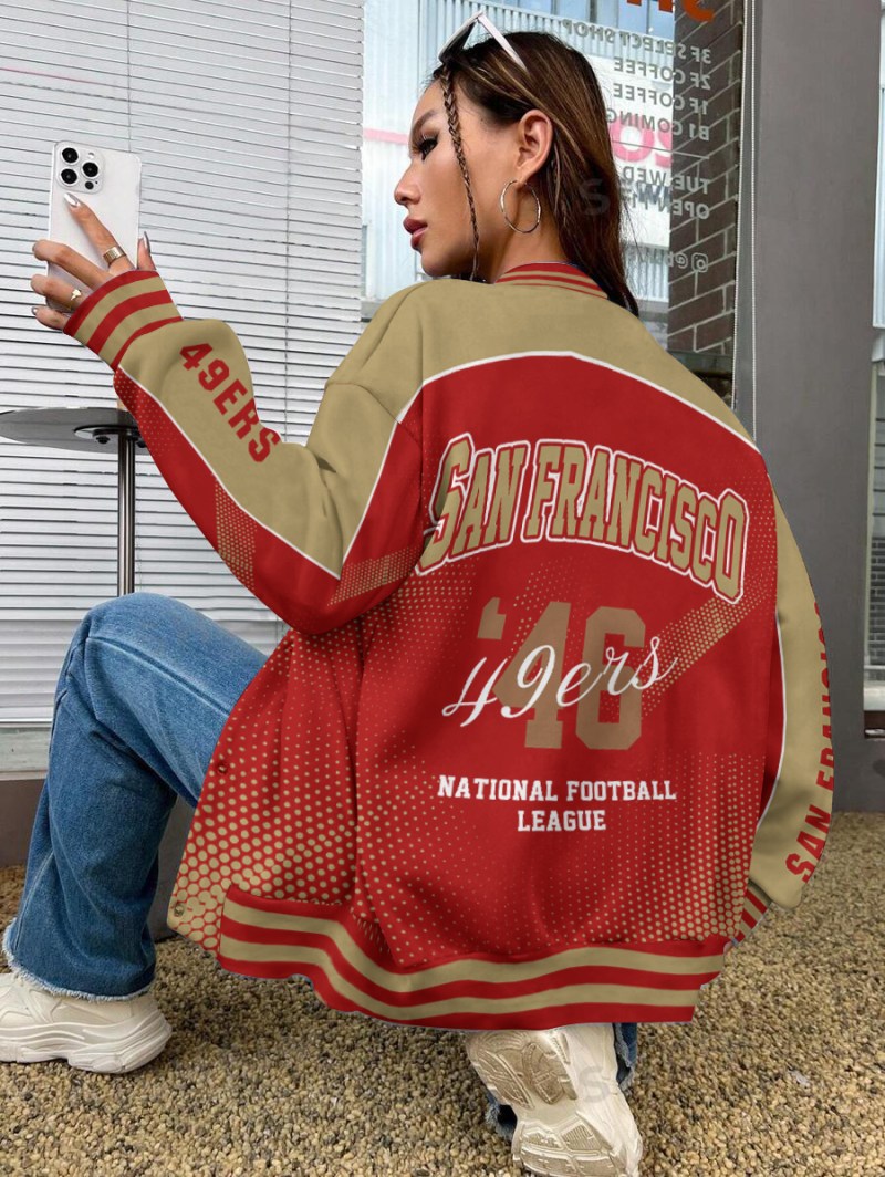 San Francisco 49ers Varsity Jacket Back View